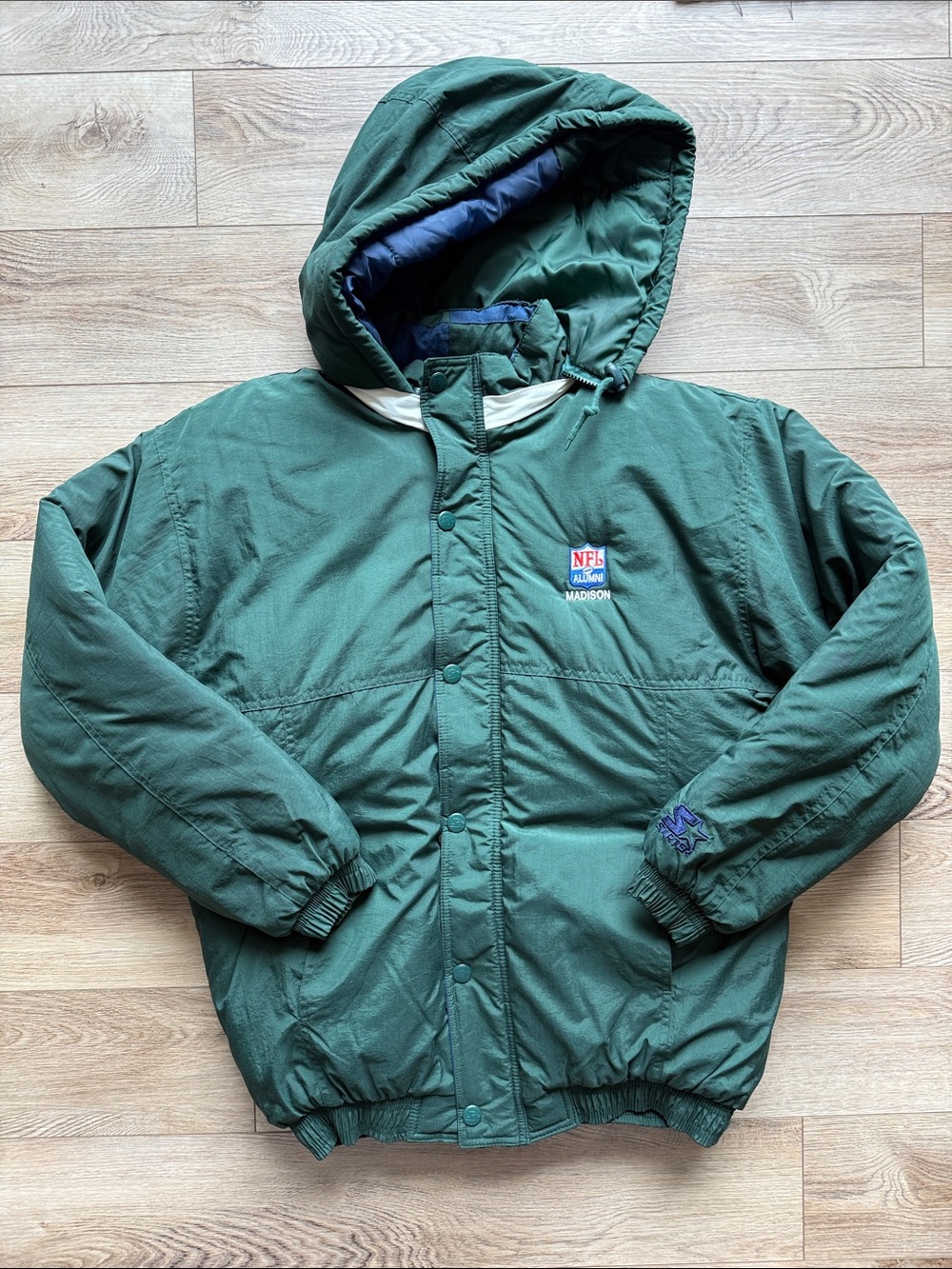 STARTER NFL Green Hooded Puffer Jacket